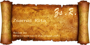 Zsarnai Rita névjegykártya